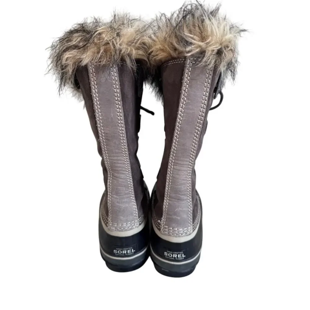 Sorel Joan of Arctic Quarry Grey Suede Winter Snow Boots NL1540-051 Size 9